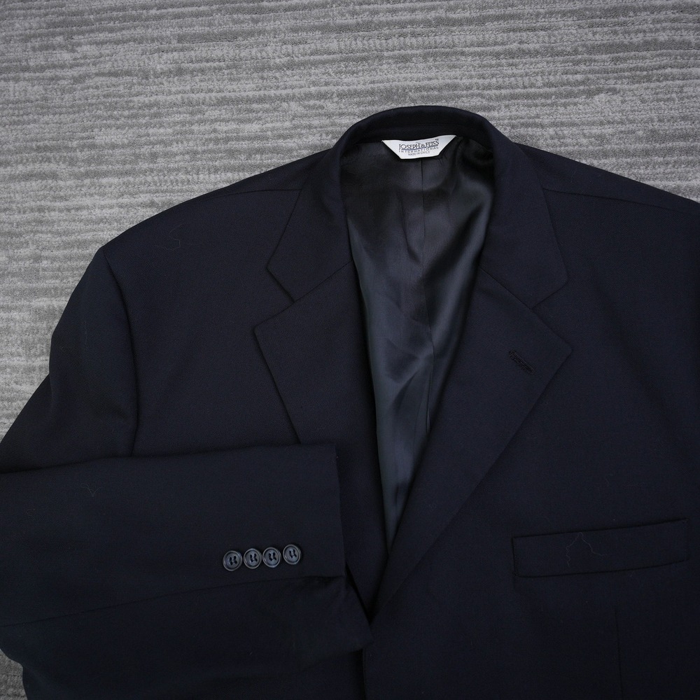 Joseph & Feiss International Mens 44 Short Navy Blue 100% Wool Blazer Sport Coat